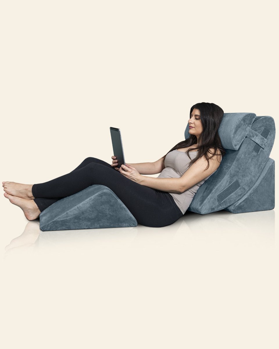 Bed Wedge Pillow Set Stone Navy | Lunix - Wedge Pillow Set - Lunix