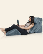 Bed Wedge Pillow Set Stone Navy | Lunix - Wedge Pillow Set - Lunix