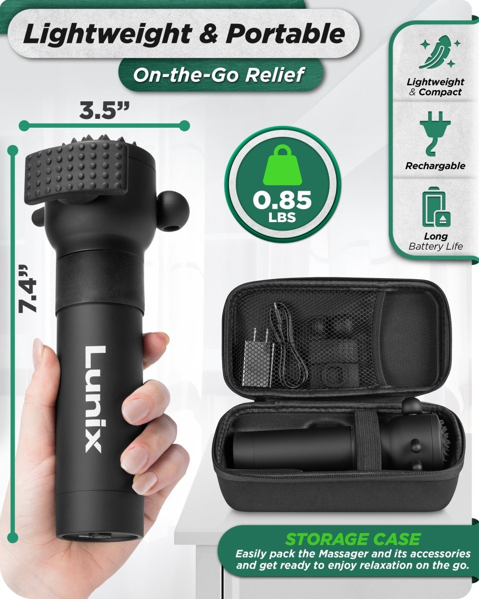 Deep Tissue Massage Gun Charcoal Black | Lunix - Massage Gun - Lunix