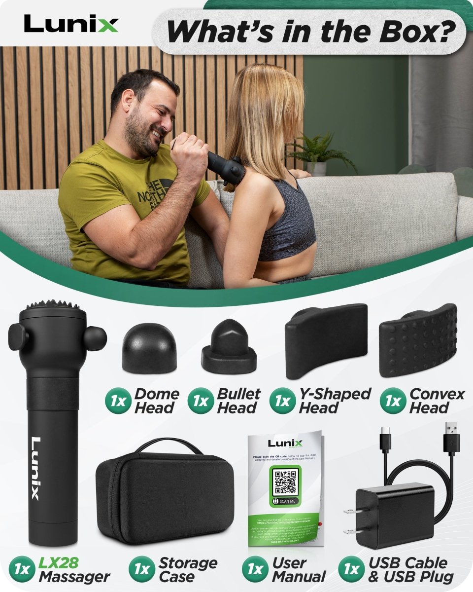 Deep Tissue Massage Gun Charcoal Black | Lunix - Massage Gun - Lunix