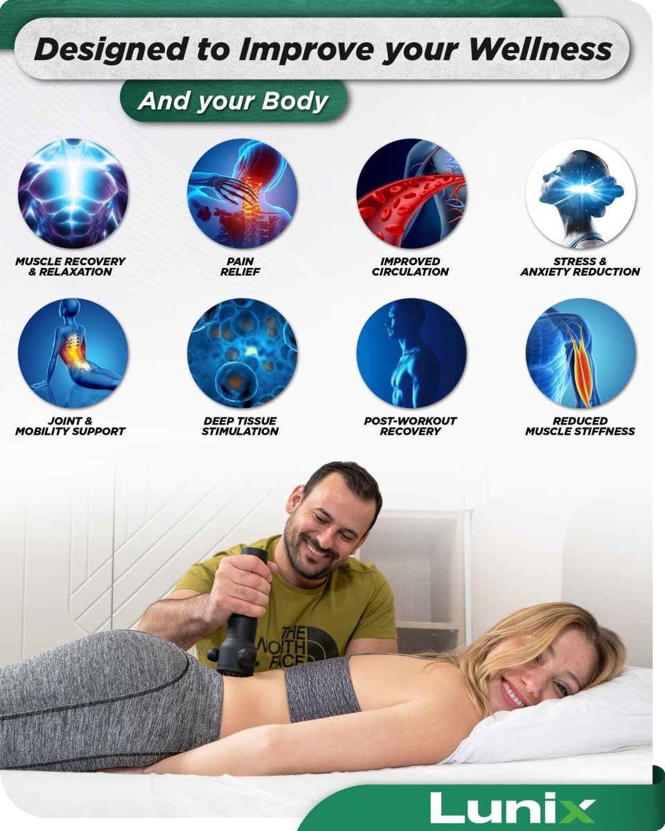Deep Tissue Massage Gun Charcoal Black | Lunix - Massage Gun - Lunix