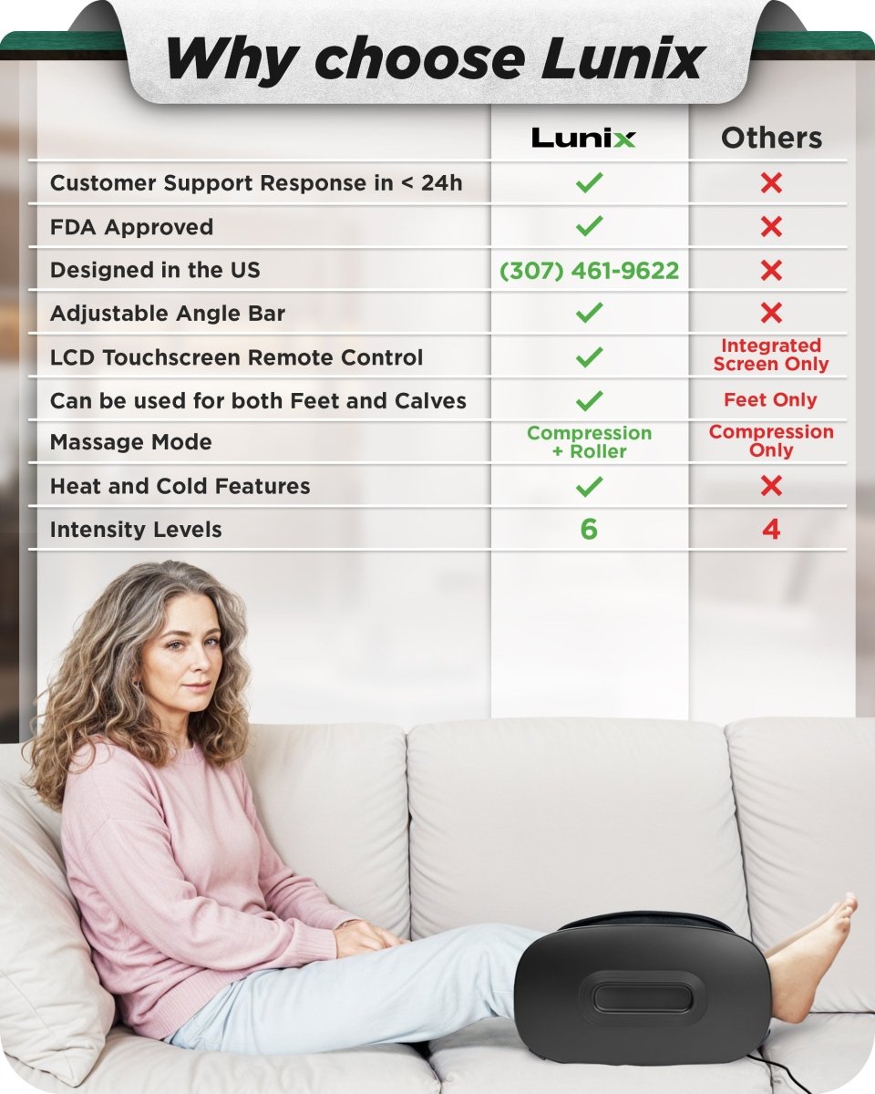 Foot & Calf Massager Granite Black | Lunix - Leg & Foot Massager - Lunix