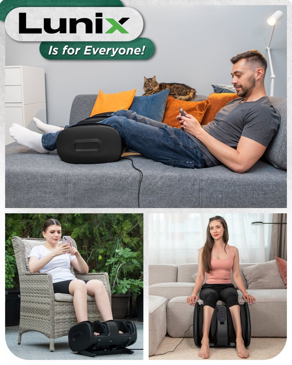 Foot & Calf Massager Granite Black | Lunix - Leg & Foot Massager - Lunix