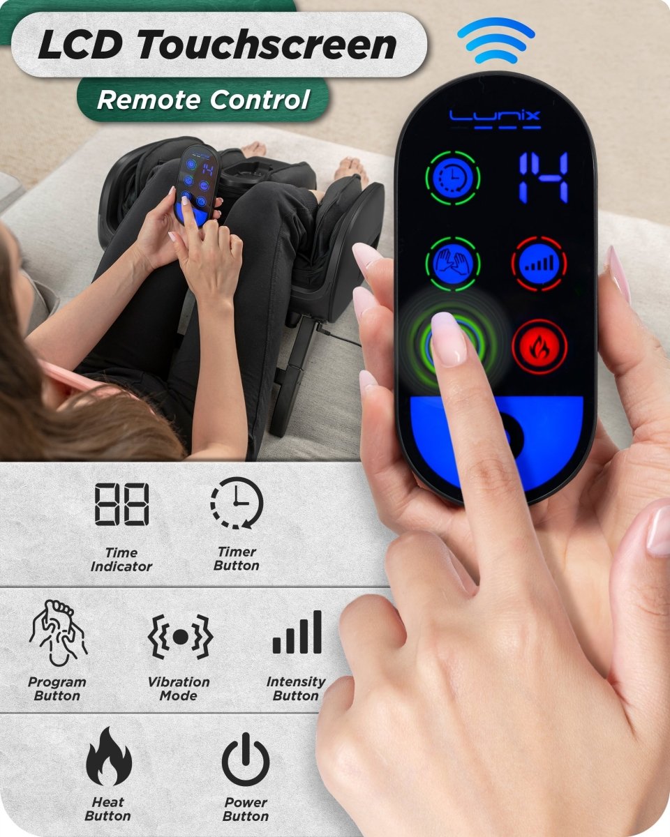 Foot & Calf Massager Granite Black | Lunix - Leg & Foot Massager - Lunix