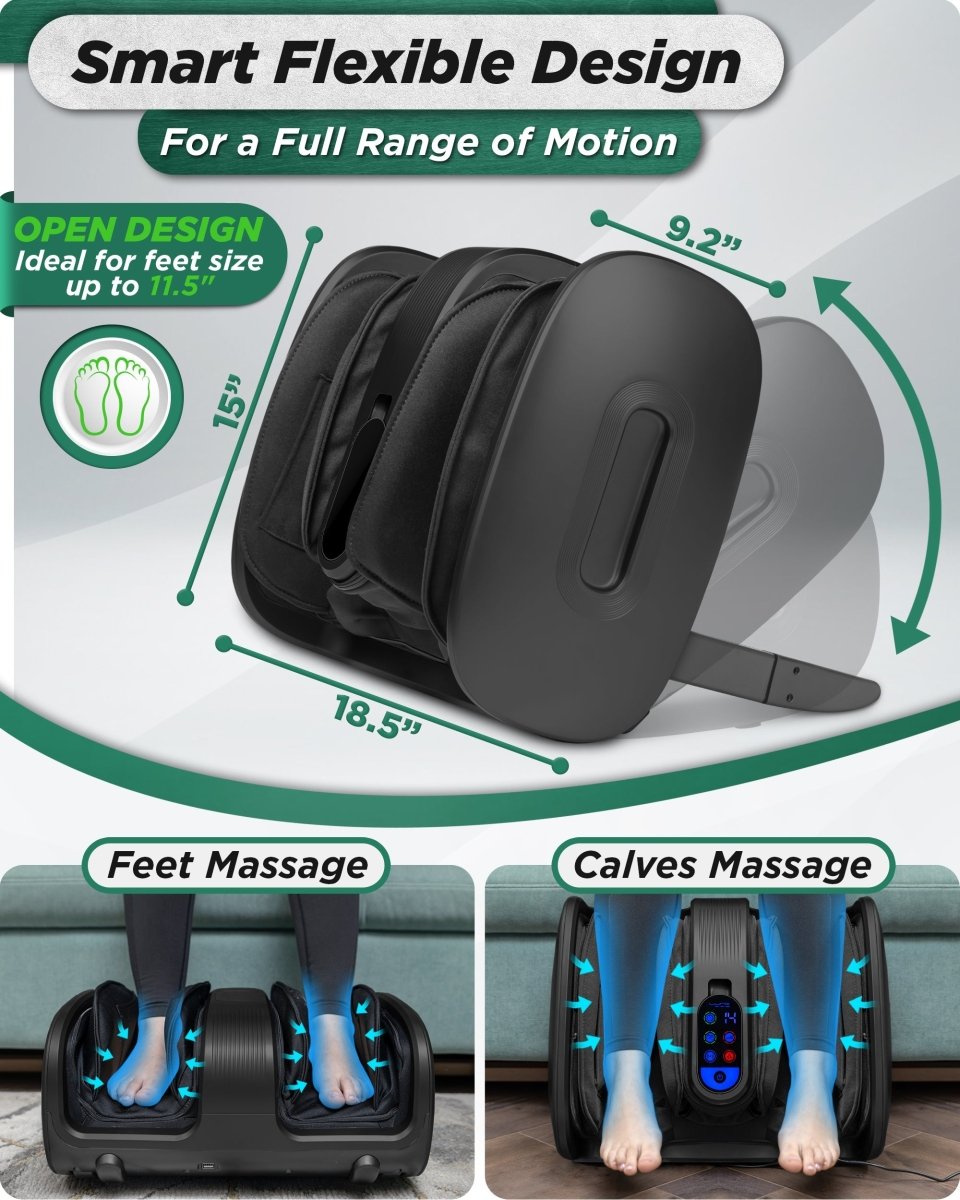 Foot & Calf Massager Granite Black | Lunix - Leg & Foot Massager - Lunix