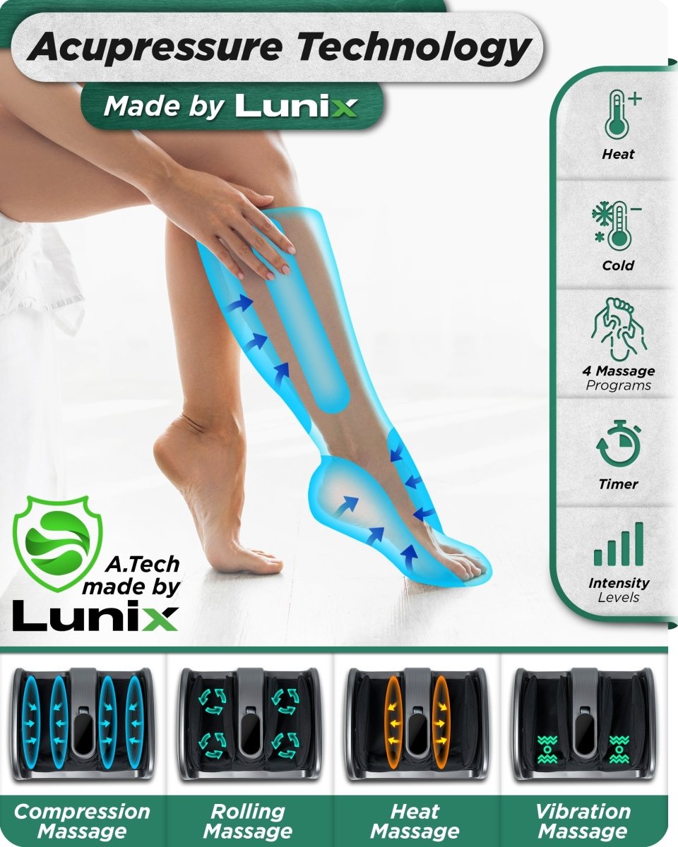 Foot & Calf Massager Granite Gray | Lunix - Leg & Foot Massager - Lunix