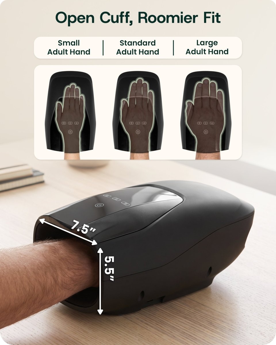 Hand Massager with Heat Charcoal Black | Lunix - Hand Massager - Lunix