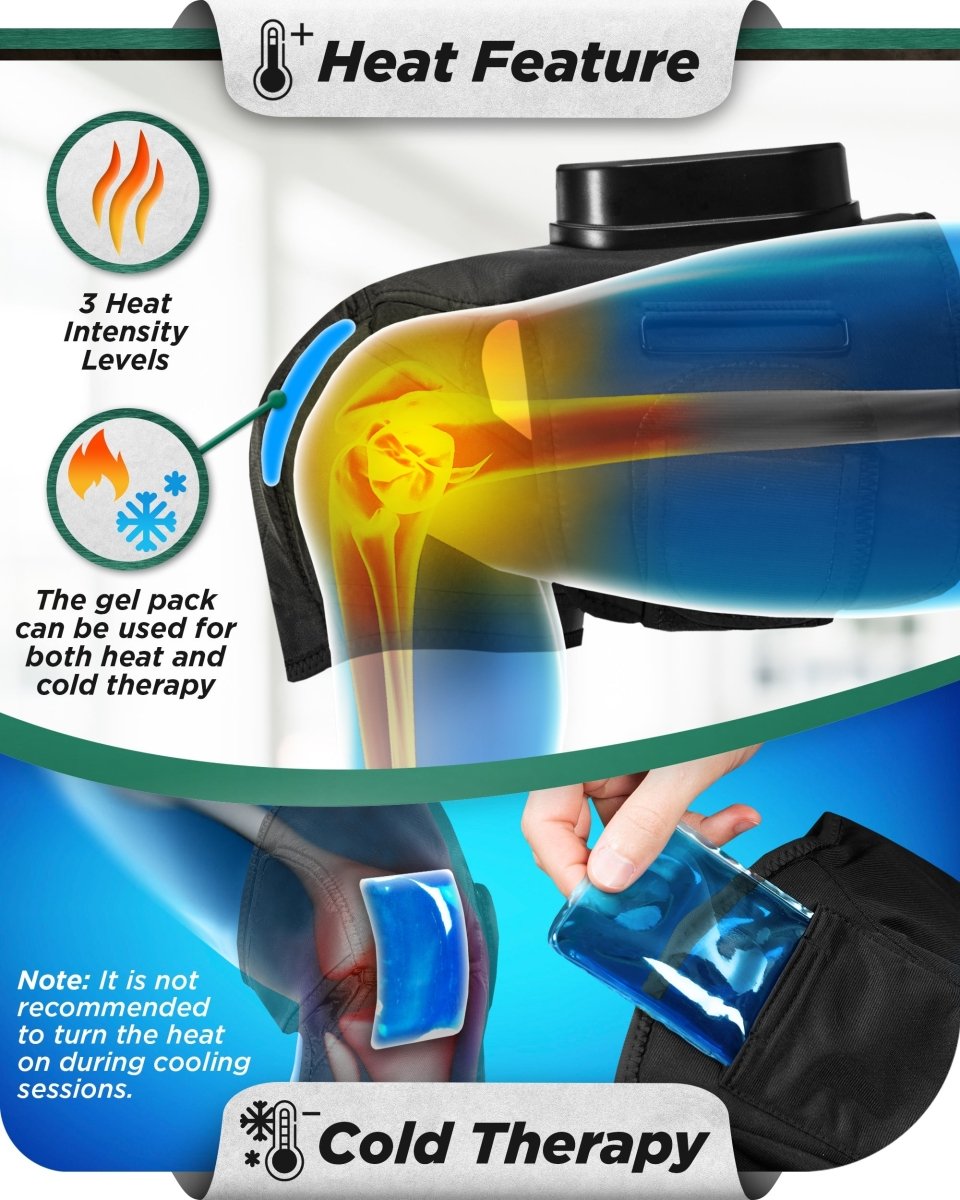Knee Compression Massager Charcoal Black | Lunix - Knee Massager - Lunix