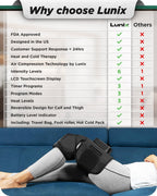 Knee Compression Massager Charcoal Black | Lunix - Knee Massager - Lunix