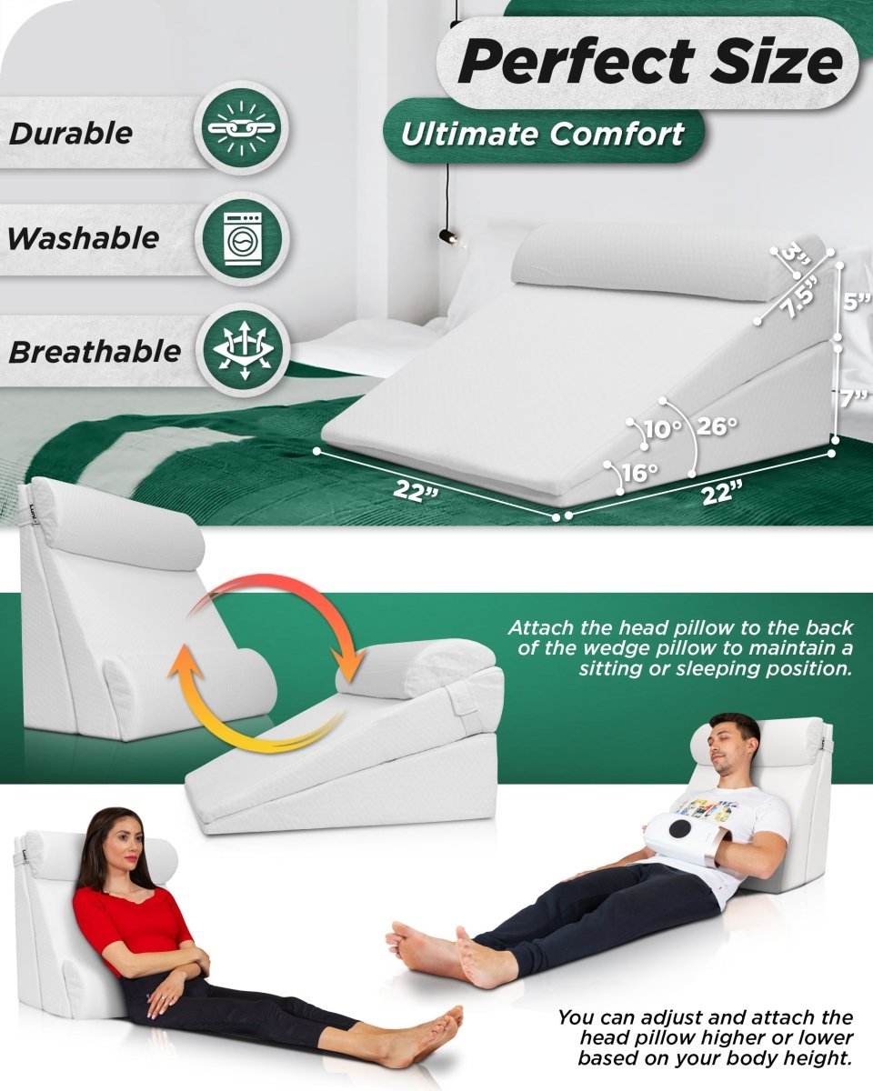 Lunix LX8 4-Piece Wedge Pillow Set | Lunix - Wedge Pillow Set - Lunix