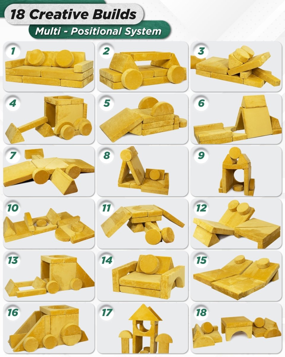 Modular Play Couch Amber Yellow | Lunix - Children Furniture - Lunix