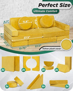 Modular Play Couch Amber Yellow | Lunix - Children Furniture - Lunix