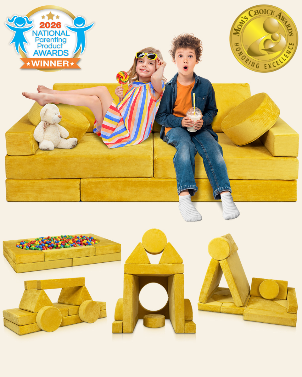 Modular Play Couch Amber Yellow | Lunix - Children Furniture - Lunix