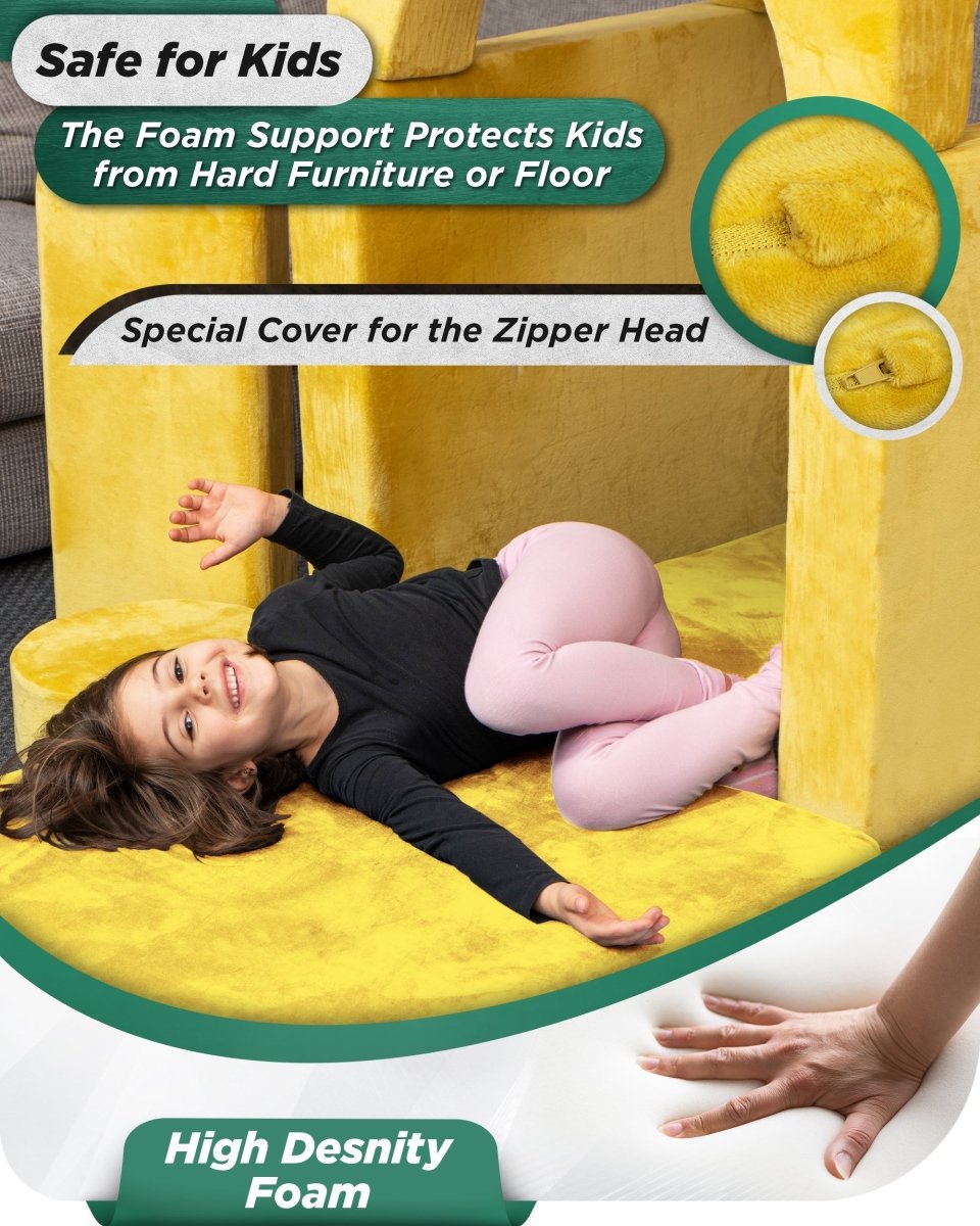 Modular Play Couch Amber Yellow | Lunix - Children Furniture - Lunix