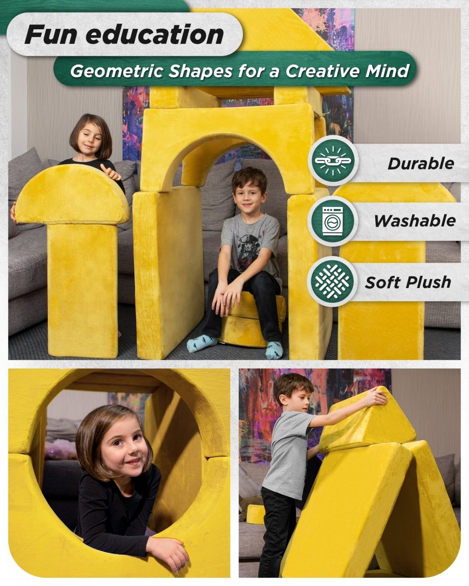 Modular Play Couch Amber Yellow | Lunix - Children Furniture - Lunix