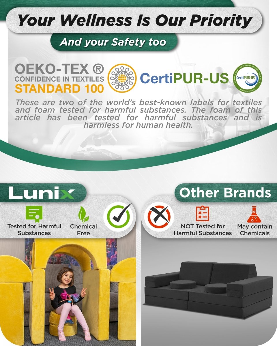 Modular Play Couch Amber Yellow | Lunix - Children Furniture - Lunix