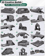 Modular Play Couch Granite Gray | Lunix - Children Furniture - Lunix