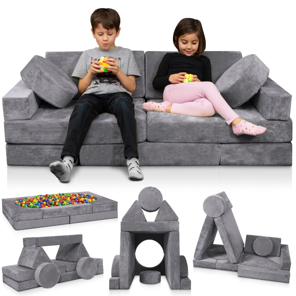 Modular Play Couch Granite Gray | Lunix - Children Furniture - Lunix