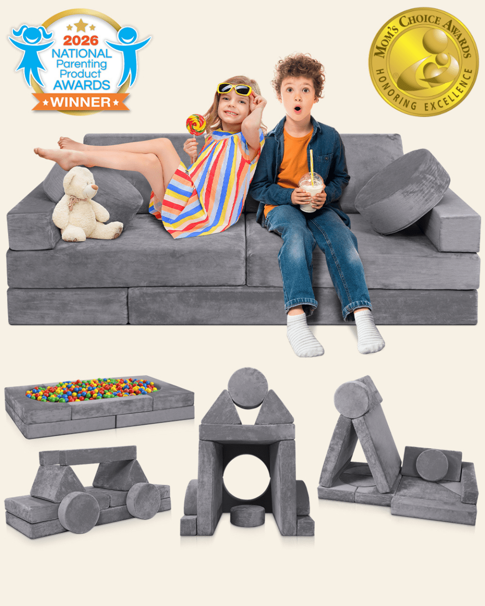 Modular Play Couch Granite Gray | Lunix - Children Furniture - Lunix