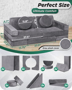 Modular Play Couch Granite Gray | Lunix - Children Furniture - Lunix