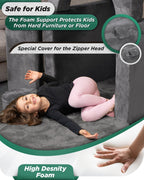 Modular Play Couch Granite Gray | Lunix - Children Furniture - Lunix