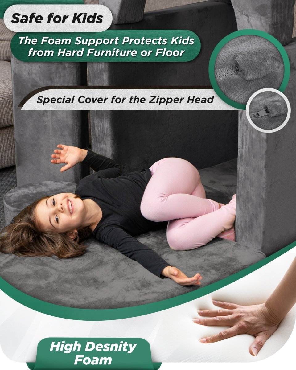 Modular Play Couch Granite Gray | Lunix - Children Furniture - Lunix