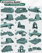 Modular Play Couch Sage Teal | Lunix - Children Furniture - Lunix