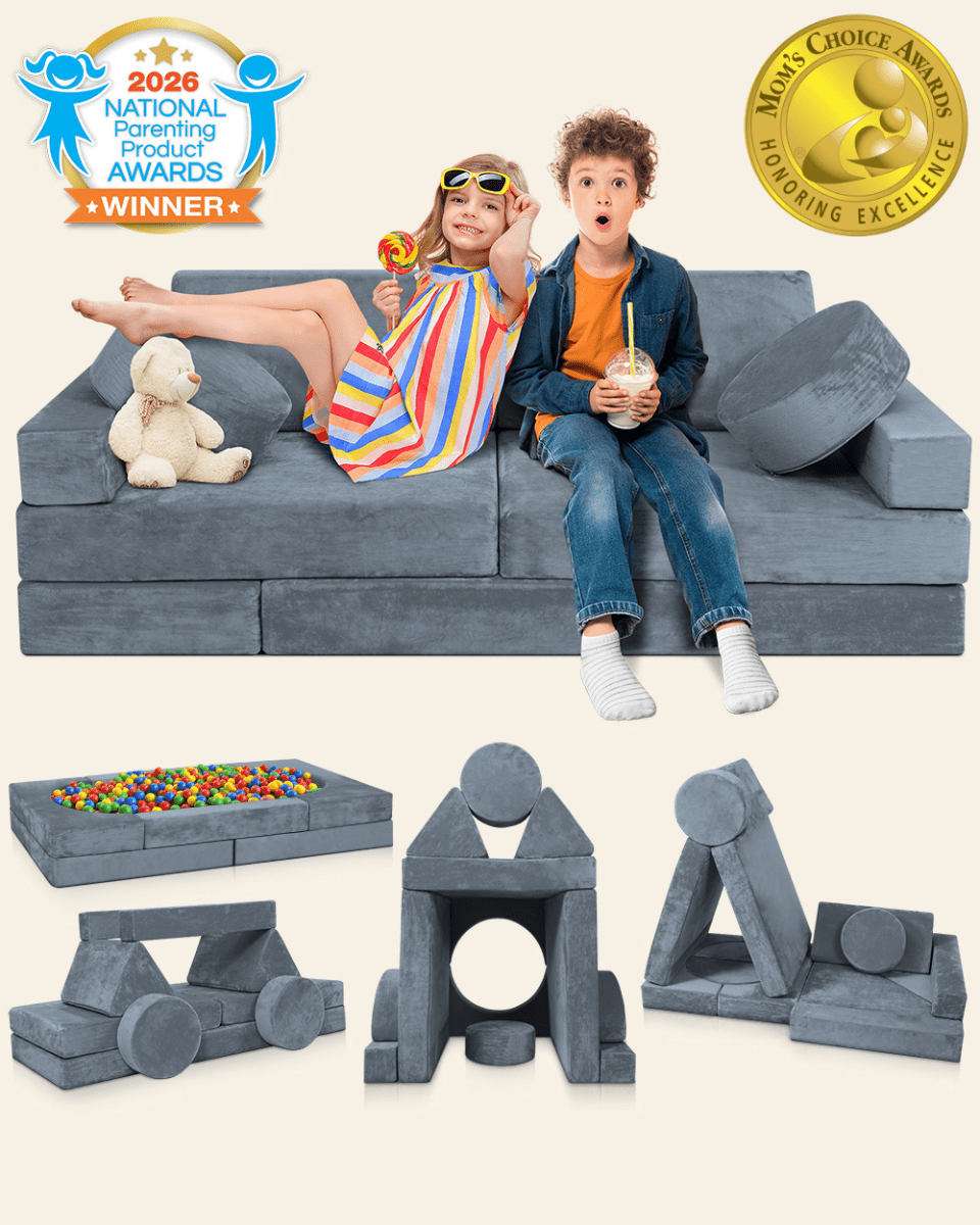 Modular Play Couch Stone Gray | Lunix - Children Furniture - Lunix