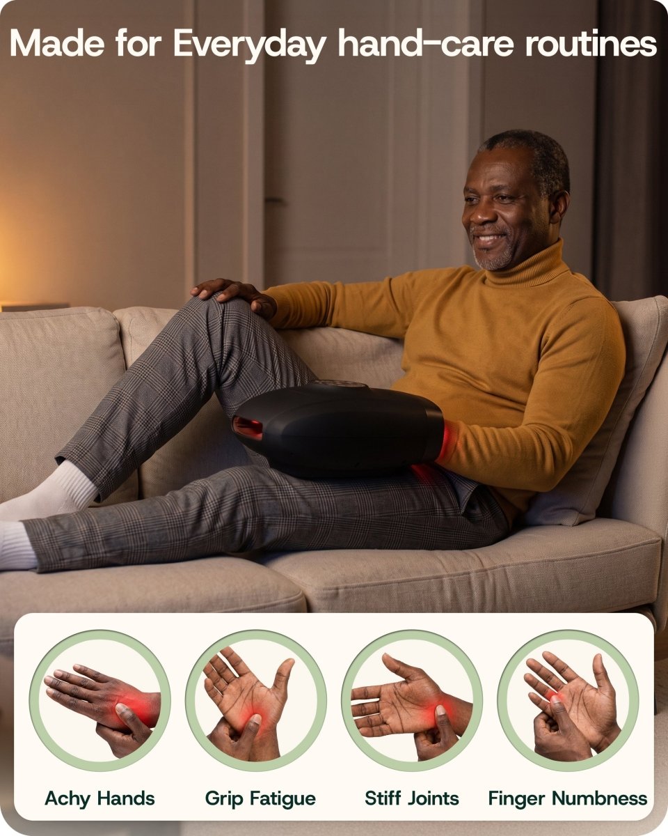 Red Light Hand Massager Charcoal Black | Lunix - Hand Massager - Lunix