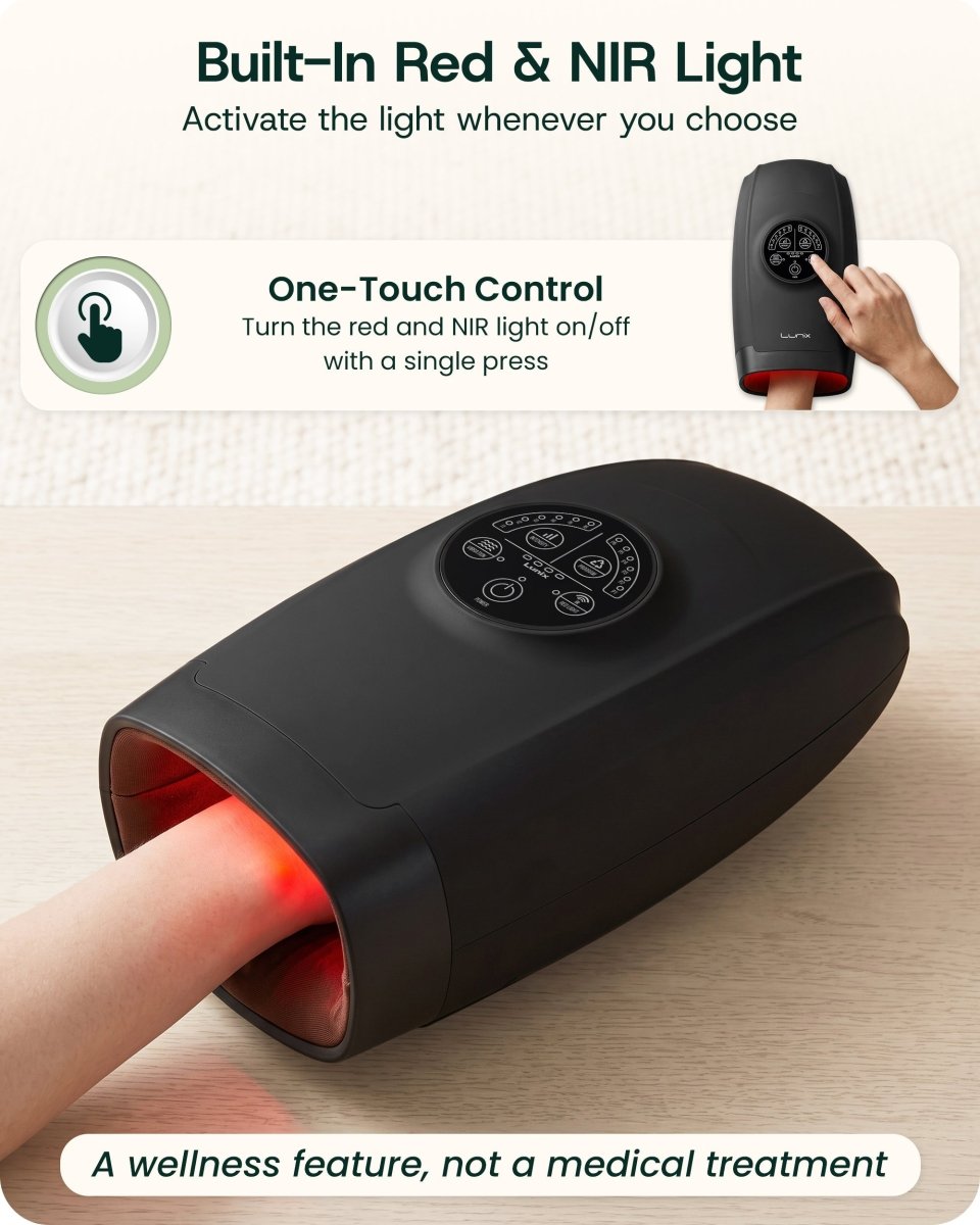 Red Light Hand Massager Charcoal Black | Lunix - Hand Massager - Lunix