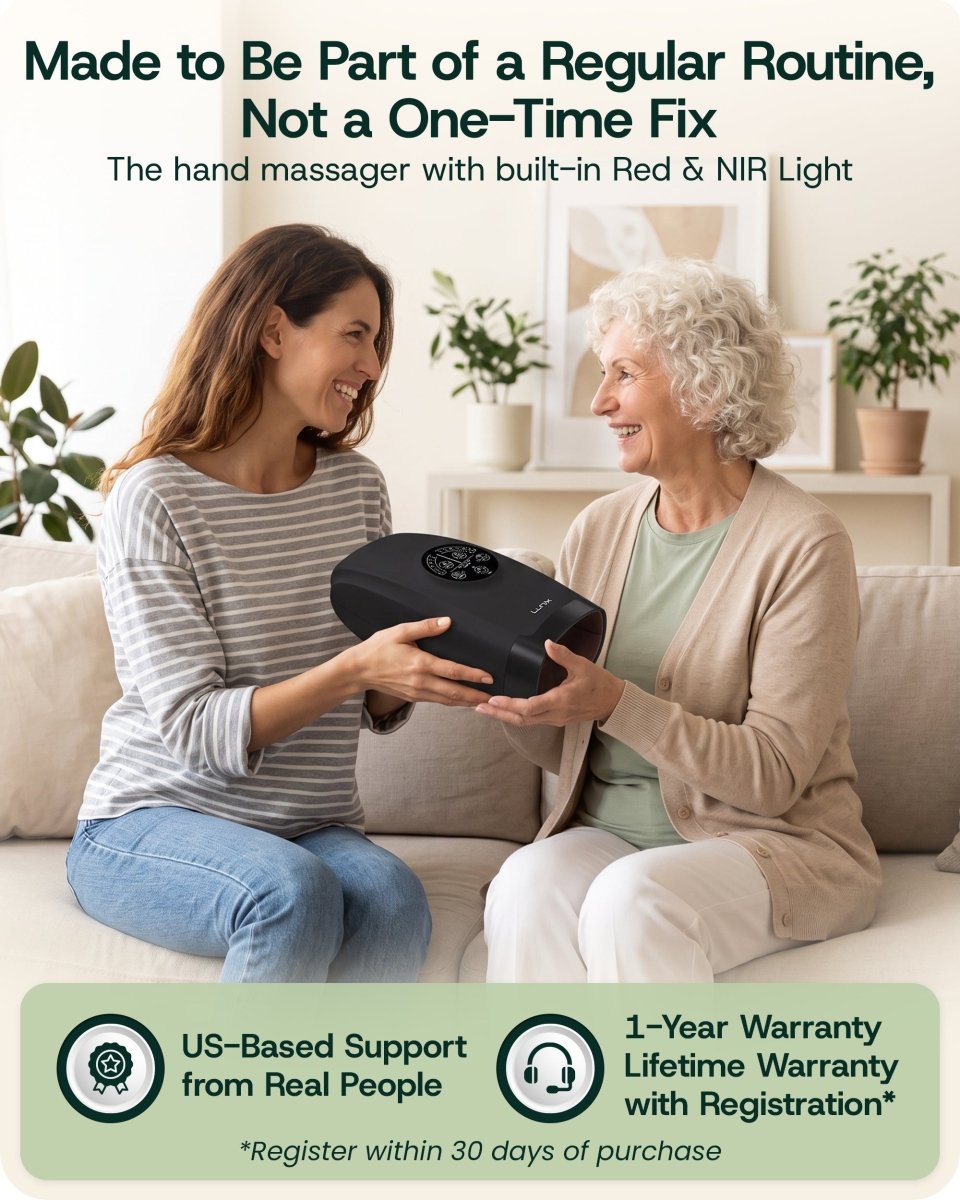 Red Light Hand Massager Charcoal Black | Lunix - Hand Massager - Lunix