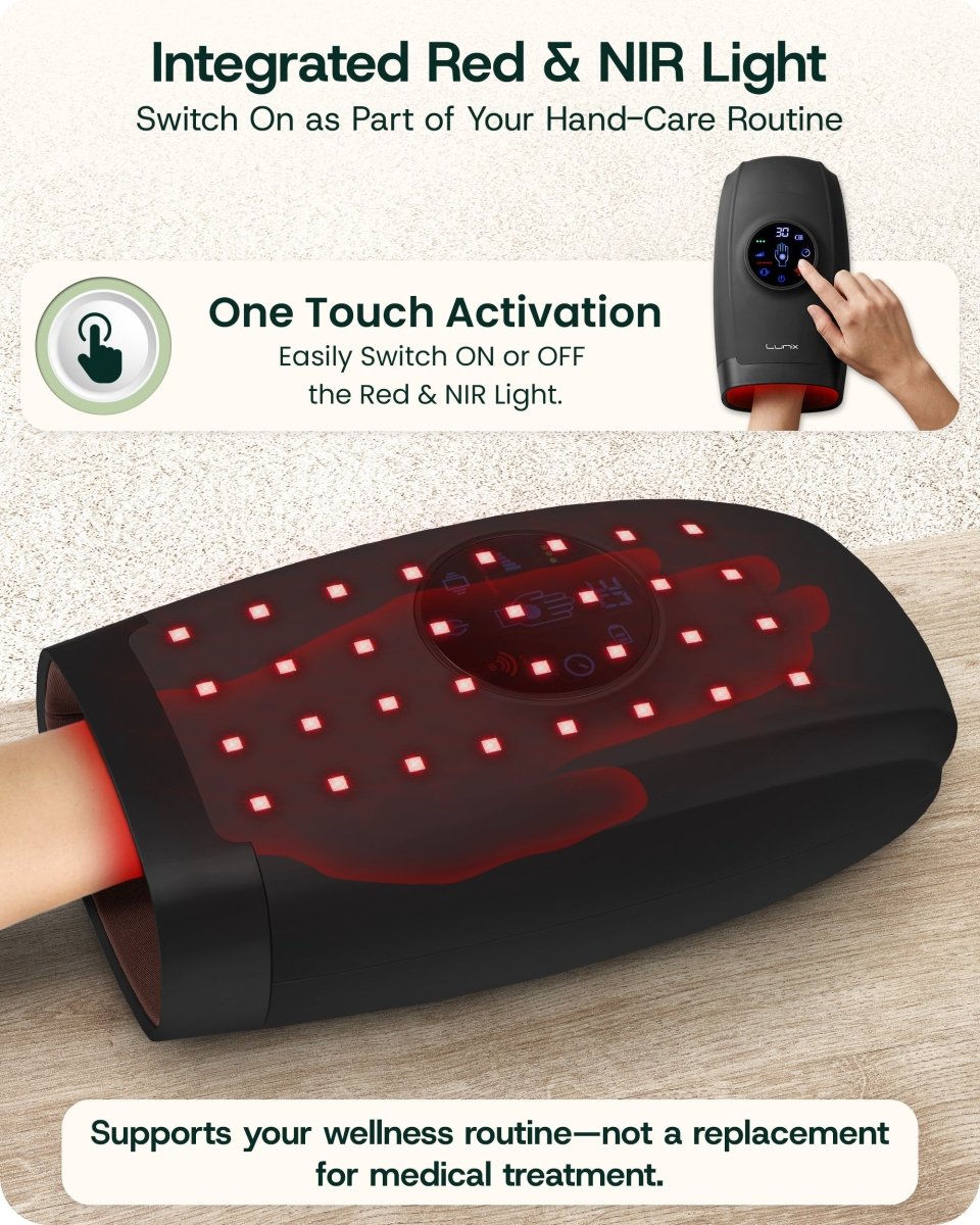 Red Light Hand Massager Charcoal Black | Lunix - Hand Massager - Lunix