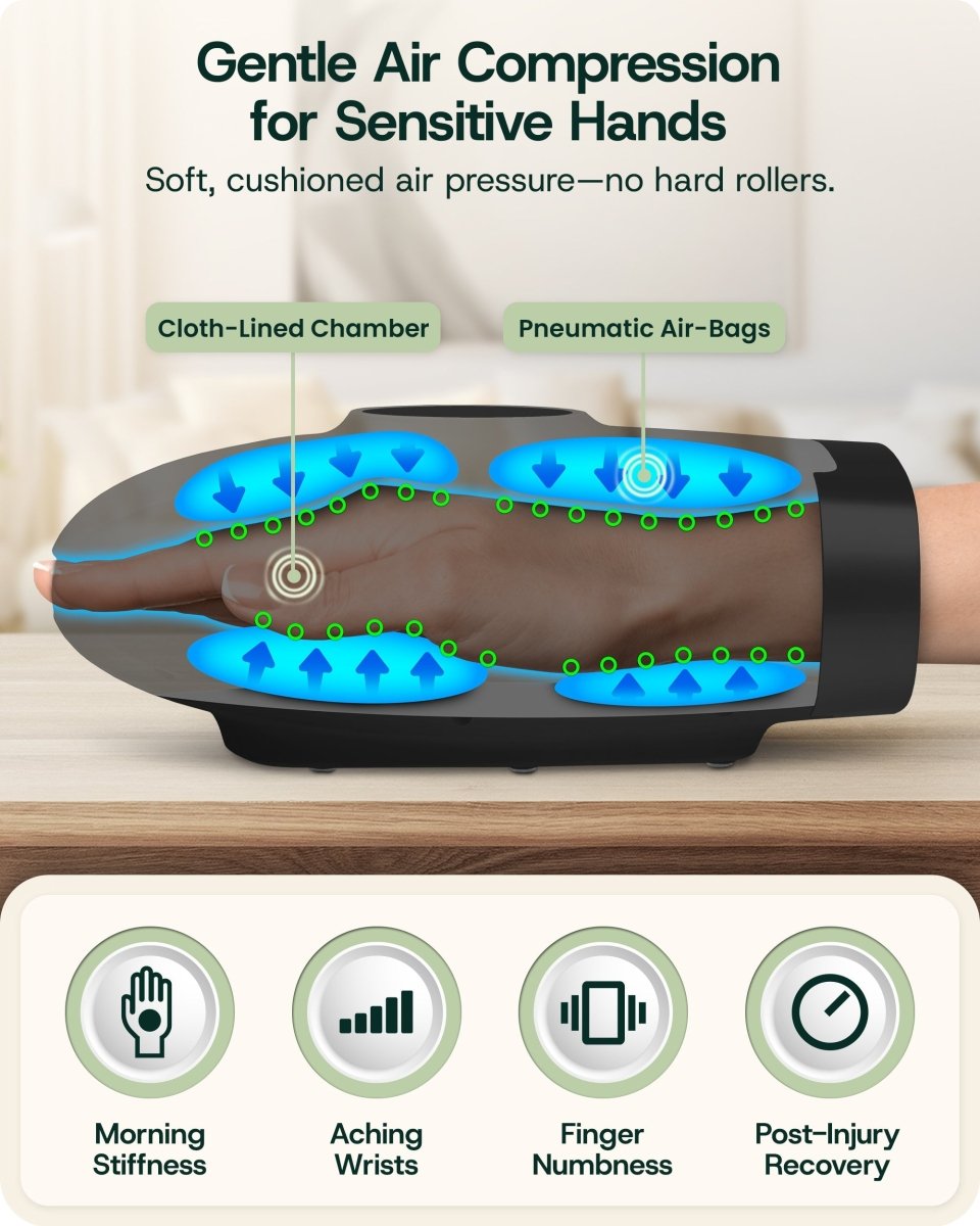 Red Light Hand Massager Charcoal Black | Lunix - Hand Massager - Lunix