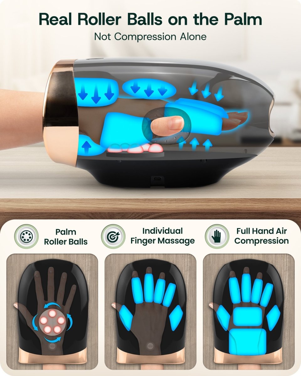 Rolling Hand Massager Charcoal Black | Lunix - Hand Massager - Lunix
