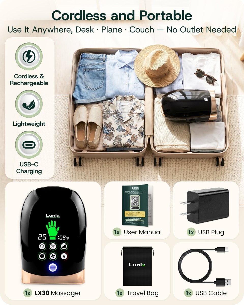 Rolling Hand Massager Charcoal Black | Lunix - Hand Massager - Lunix