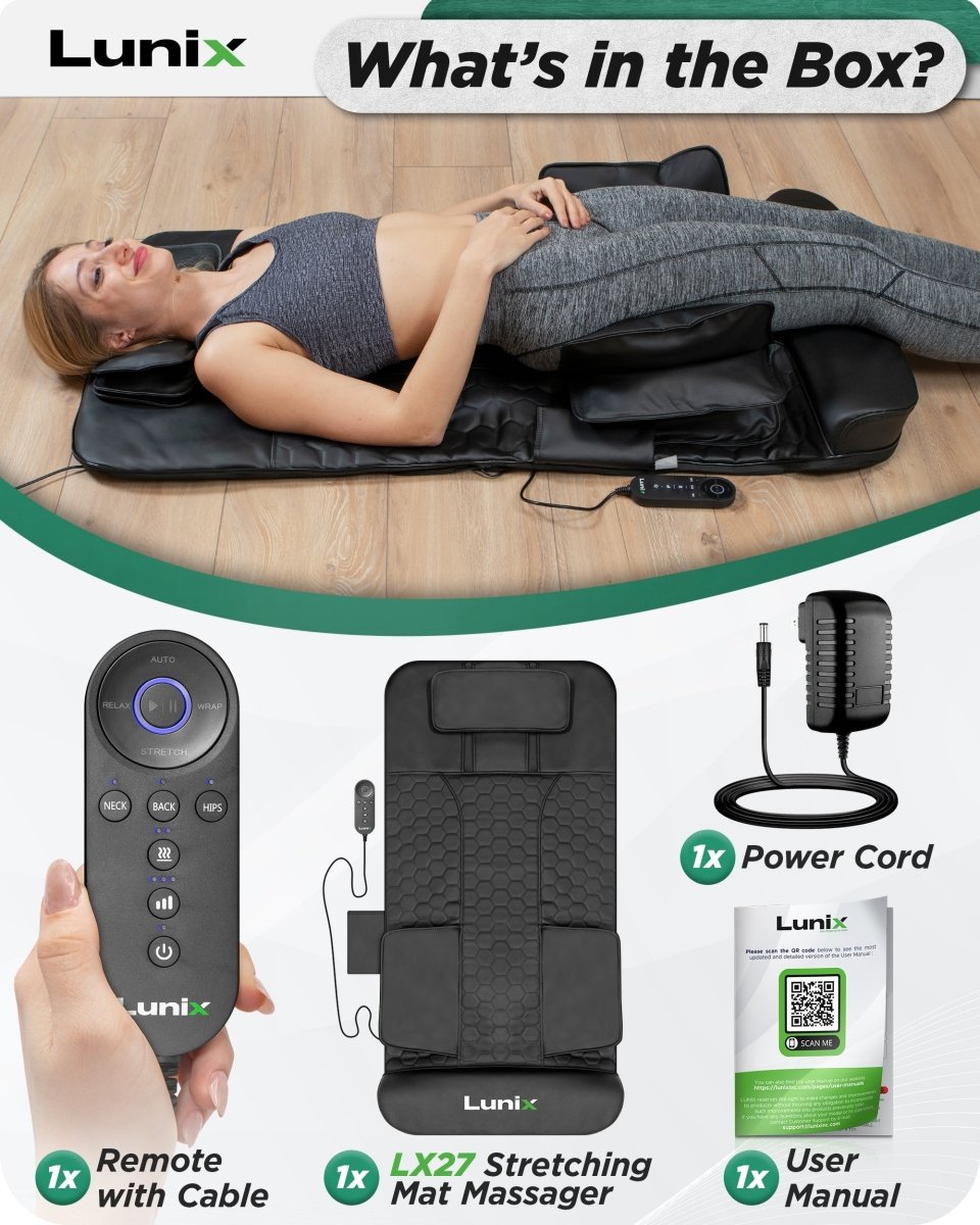 Stretching Mat Massager Charcoal Black | Lunix - Massage Mat - Lunix