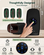 Touchscreen Hand Massager Charcoal Black | Lunix - Hand Massager - Lunix