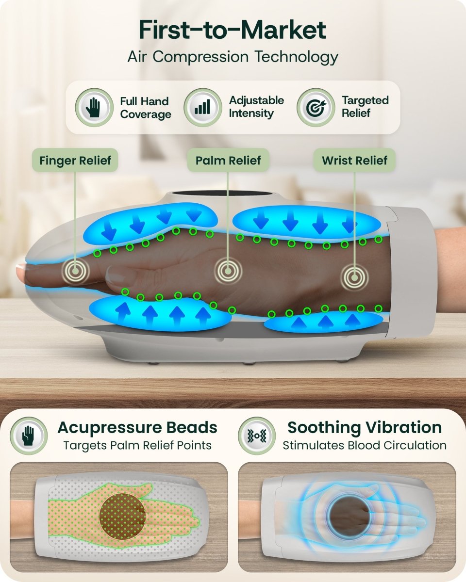 Touchscreen Hand Massager Cloud Gray | Lunix - Hand Massager - Lunix