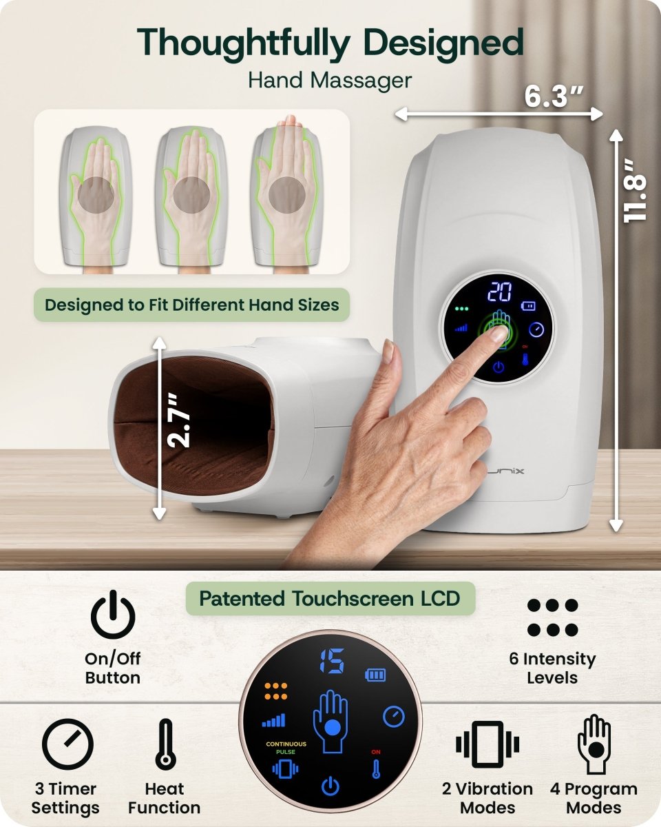 Touchscreen Hand Massager Cloud Gray | Lunix - Hand Massager - Lunix
