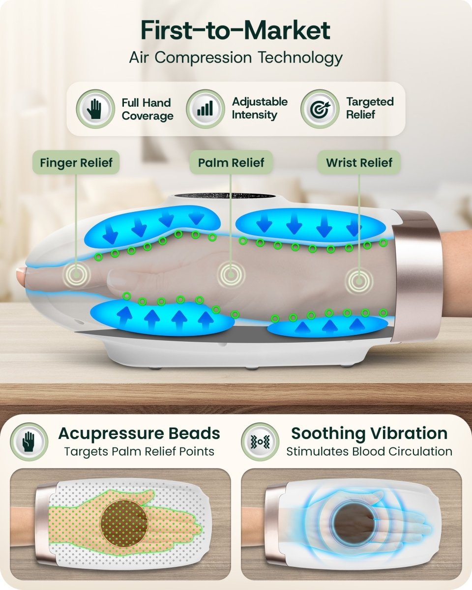 Touchscreen Hand Massager Lunar White | Lunix - Hand Massager - Lunix