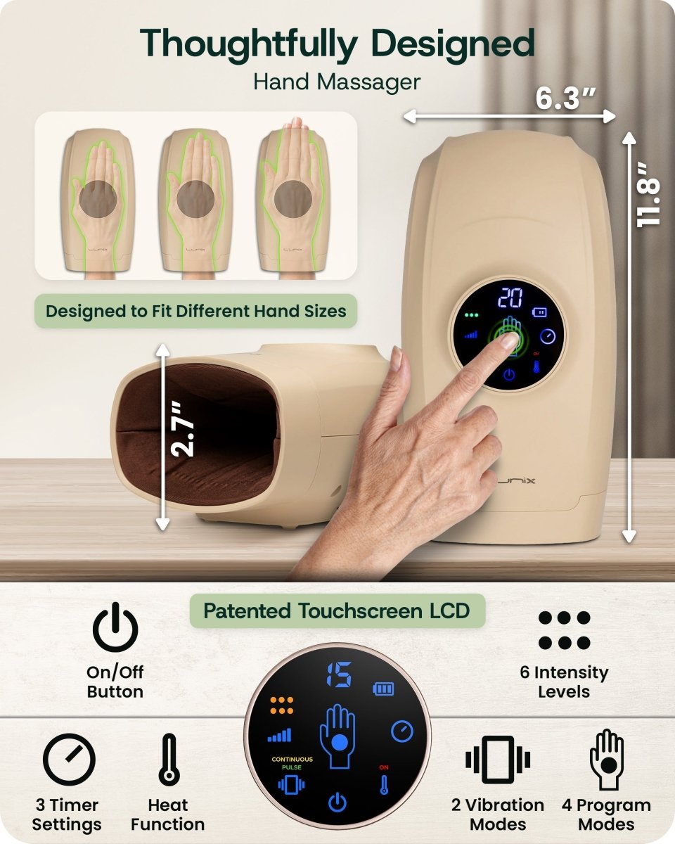 Touchscreen Hand Massager Sand Beige | Lunix - Hand Massager - Lunix