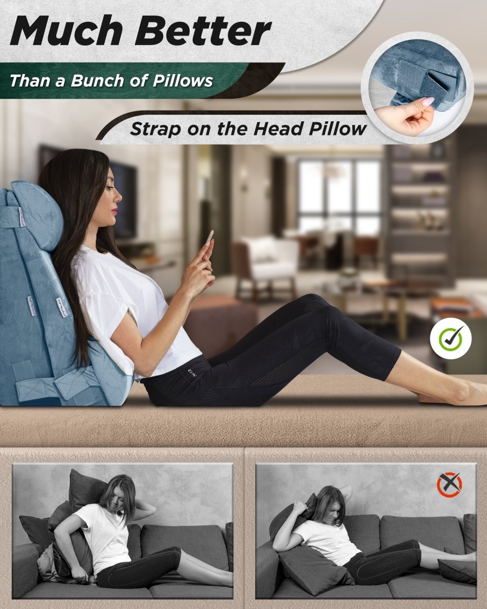 Wedge Pillow Set Cloud Gray | Lunix - Wedge Pillow Set - Lunix