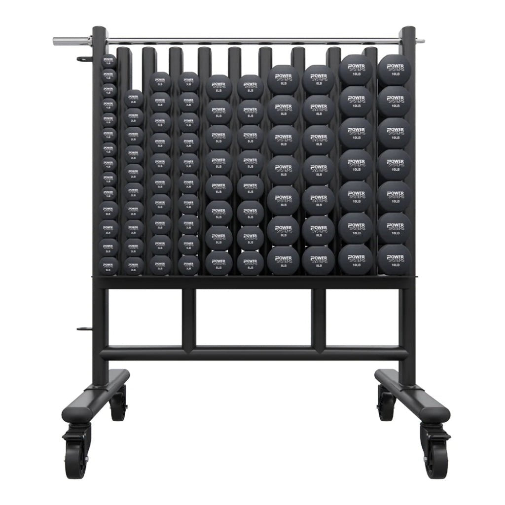 Power Systems - Premium Neoprene 44 Set Dumbbell Set with Rack - Dumbbell Set - Revive and Lift