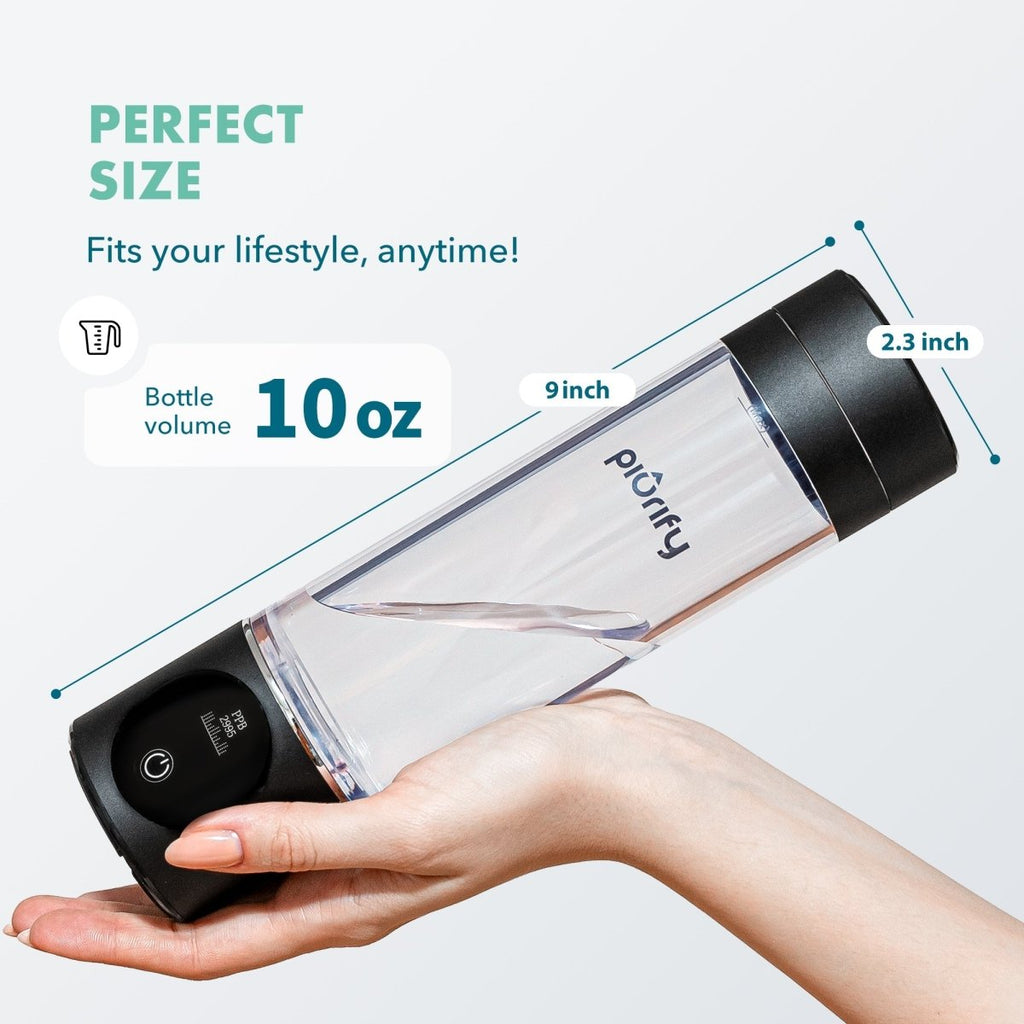 PIURIFY Hydrogenator® Hydrogen Water Bottle - Black - Hydrogen Water Bottle - Piurify