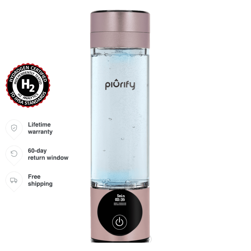 PIURIFY Hydrogenator® Hydrogen Water Bottle - Pink - Hydrogen Water Bottle - Piurify