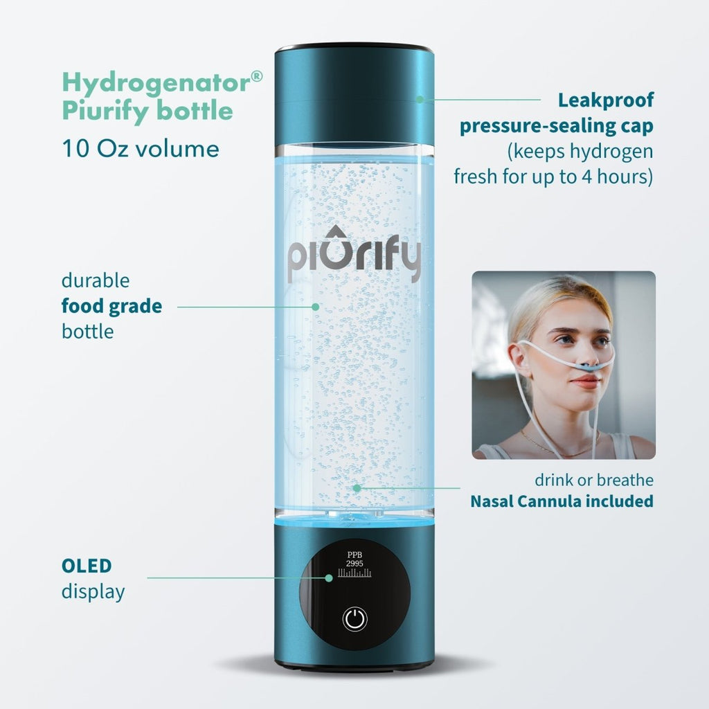 PIURIFY Hydrogenator® Hydrogen Water Bottle - Turquoise - Hydrogen Water Bottle - Piurify