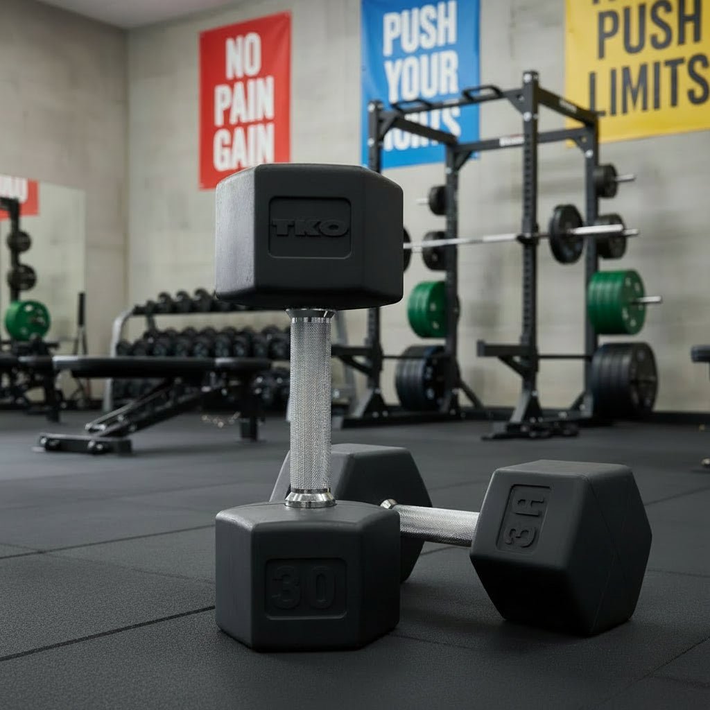 Rubber Hex Dumbbell Pairs | TKO - Dumbbells - TKO Strength & Performance