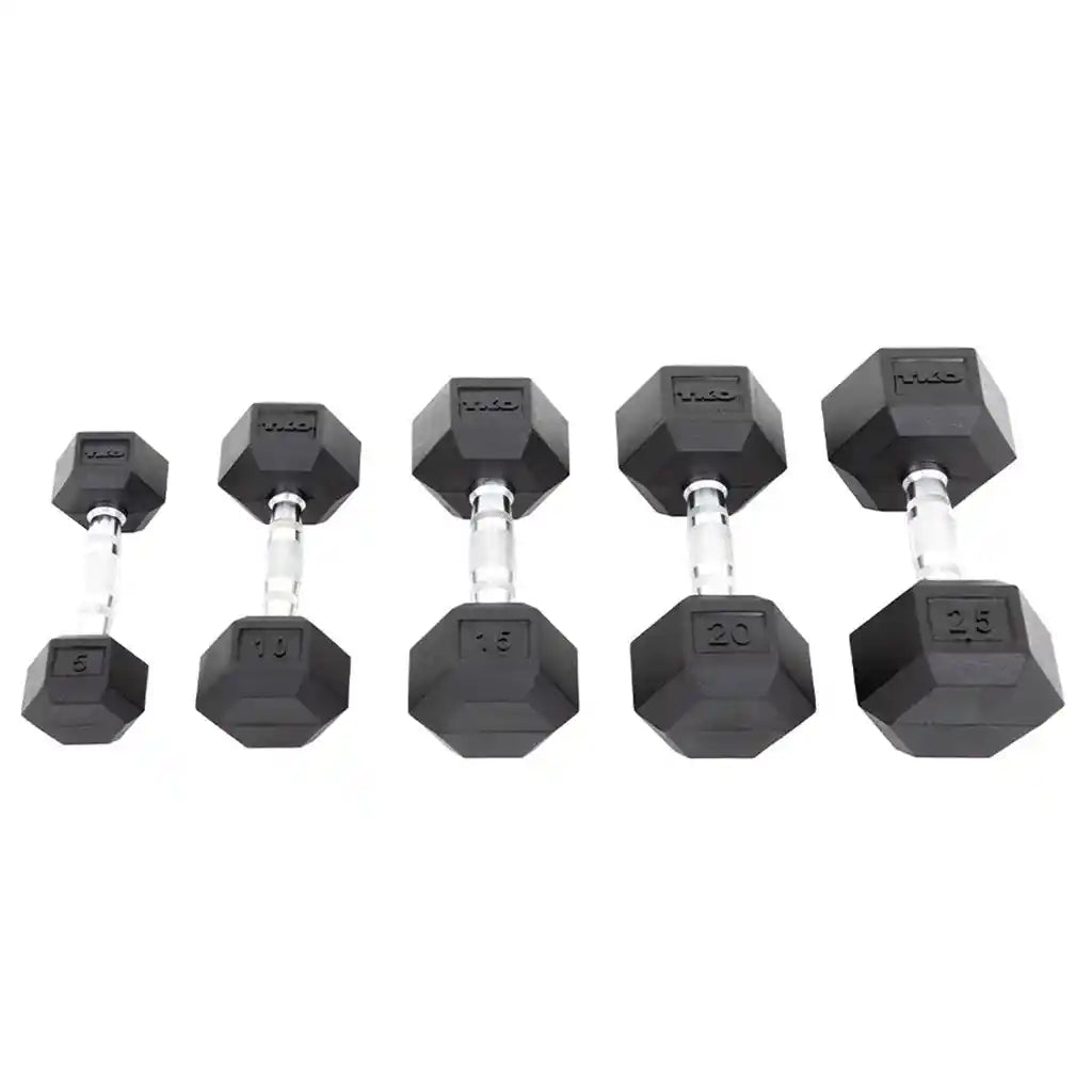 Rubber Hex Dumbbell Set | TKO - Dumbbell Set - TKO Strength & Performance