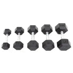 Rubber Hex Dumbbell Set | TKO - Dumbbell Set - TKO Strength & Performance