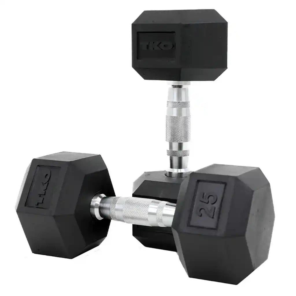 Rubber Hex Dumbbell Set | TKO - Dumbbell Set - TKO Strength & Performance